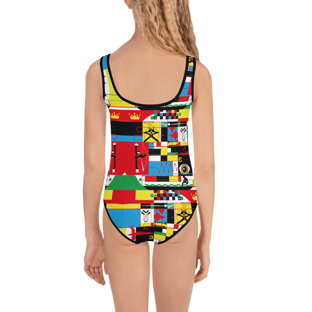 All-Over Print Kids Swimsuit FORTUNE   (ref:aopks23j1014)